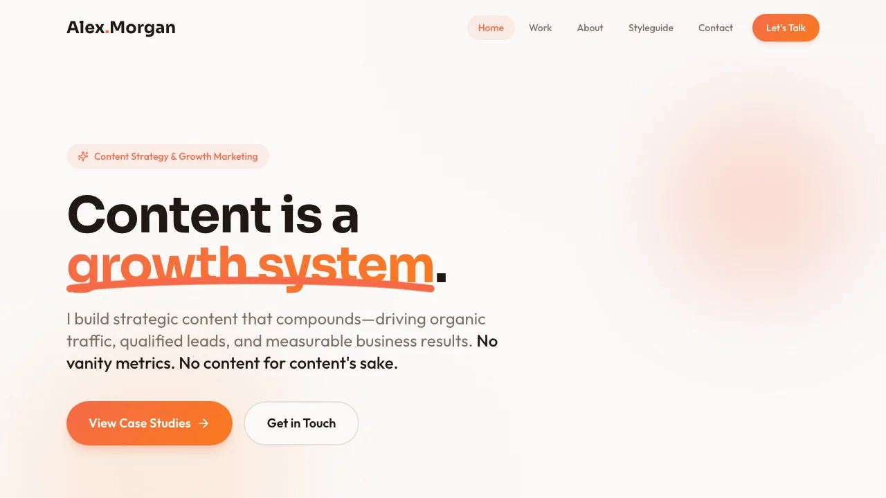 Loading preview of Content Strategist Portfolio Website Template